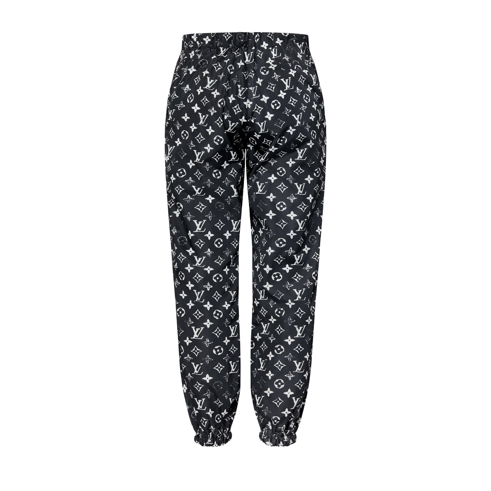 ルイヴィトンLOUIS VUITTON モノグラム柄 スリムパンツ（ブラック） ステンシルエフェクトモノグラムジョギングパンツ ｜ルイ・ヴィトン